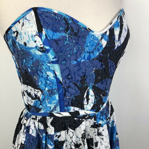 NEW PARKER Holly Gardenia Strapless Floral Lace Combo Dress Size L NWT $298 - Picture 5 of 11